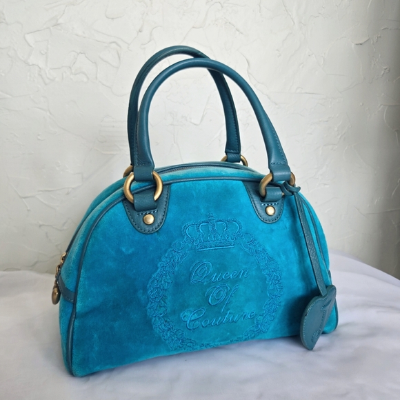 Juicy Couture Handbags - Y2K Juicy Couture Blue Terrycloth "La Couture" Bowler Bag